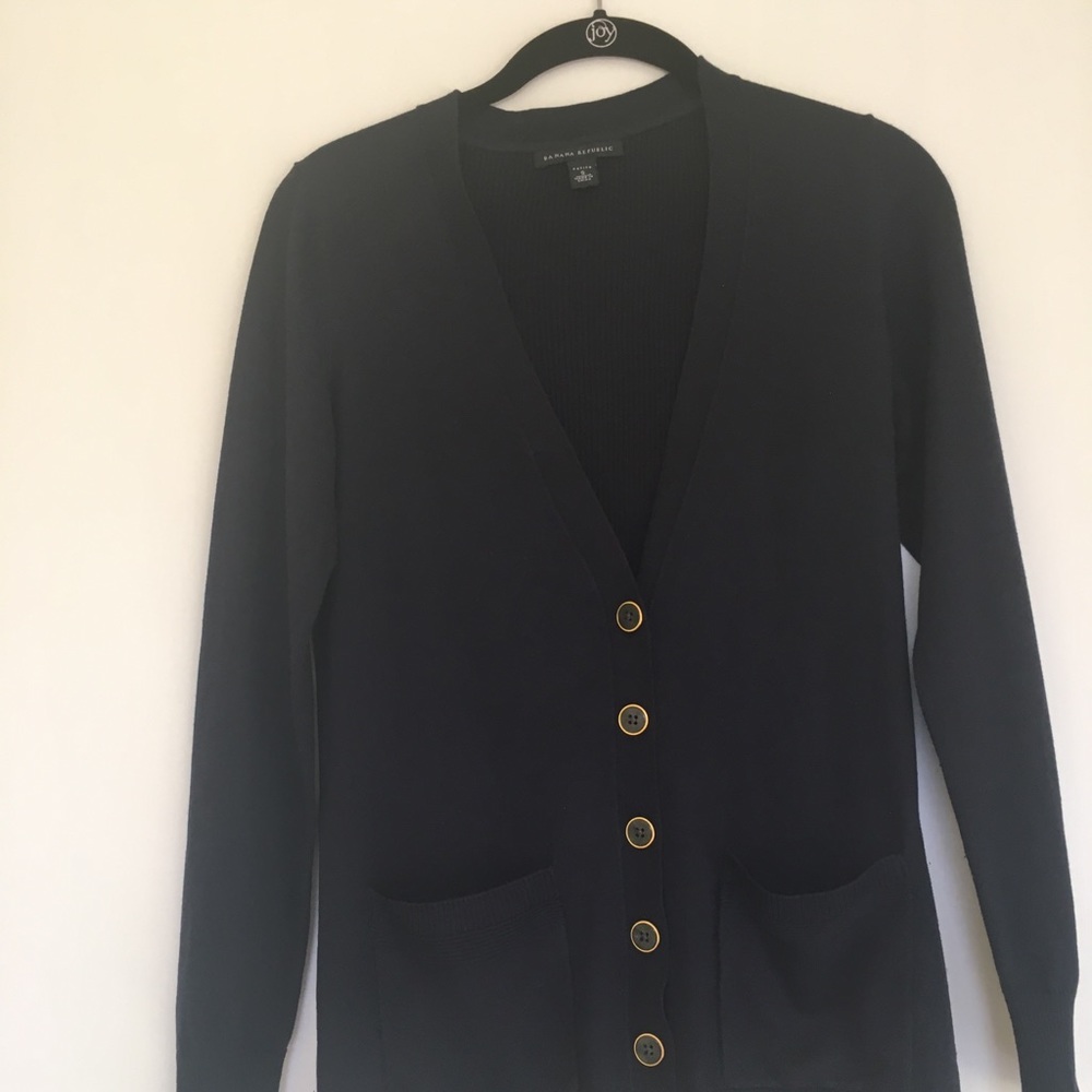 Banana Republic Dark Navy V-Neck Cardigan